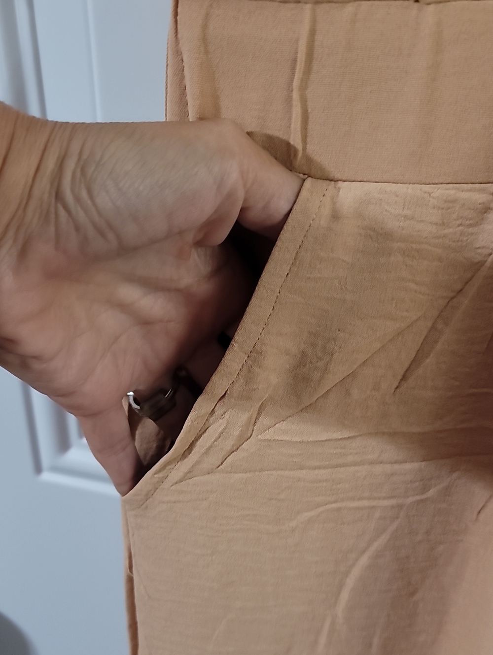 Simplee Apparel Sleeveless Wide-Leg V-Neck Jumpsuit in Taupe - Picture 6 of 11